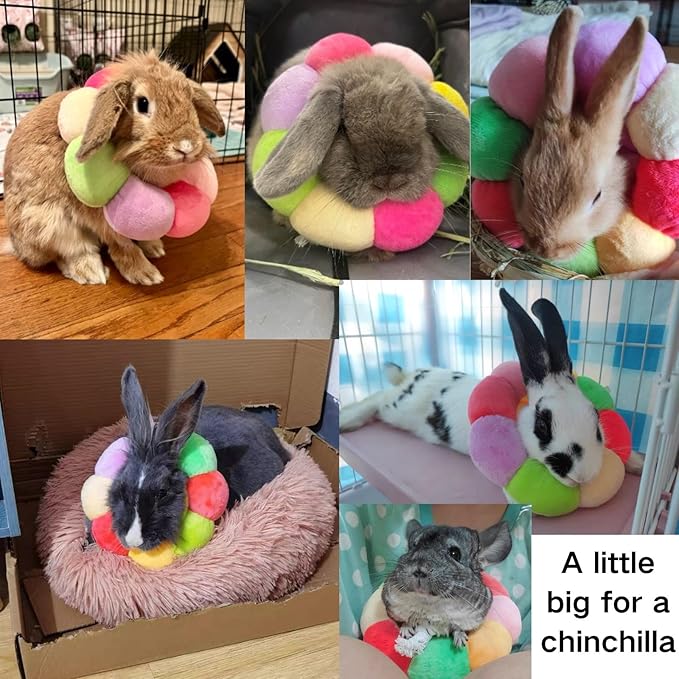Rabbit Protection Cone Collar,Adjustable Soft Pet Recovery Collar for Rabbit/Chinchilla/Guinea Pigs/Kitten After Surgery Wound Healing,Elizabeth Neck Recovery E-Collar for Small Animals (XS)