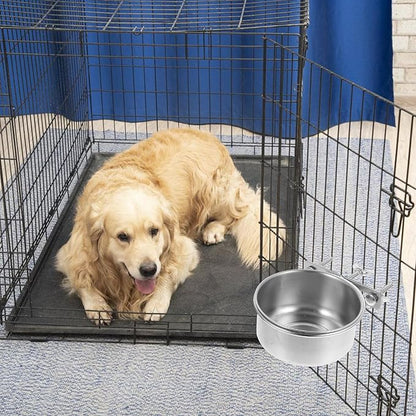 OUNONA 2pcs Stainless Steel Dog Water and Food Bowls Anti-Spill Large Capacity 10x4.5cm 12x5cm Pet Feeding Dish for Home Use Puppy and Kitten Supplies
