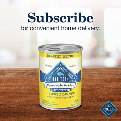Blue Buffalo Homestyle Recipe Natural Adult Healthy Weight Wet Dog Food, Chicken 12.5-oz can (Pack of 12)