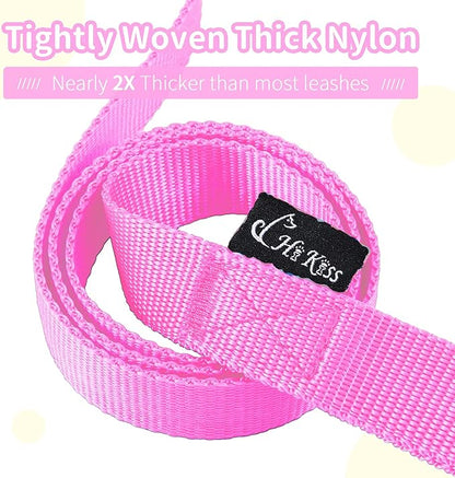 HIKISS Long Dog Leash Obedience Recall Training Agility Lead with Thickening Material for Large Dog - 15ft 20ft 30ft 50ft 100ft Training Leash(Pink 15ft)