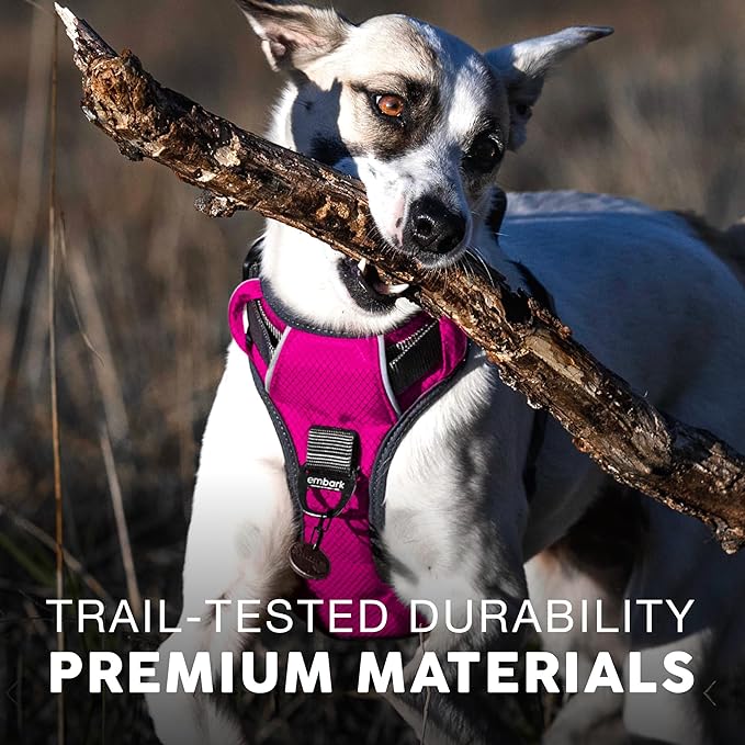 Embark Adventure No-Pull Small Dog Harness – Reflective Trim, Military-Grade Nylon, Front Clip with Gel-Lined Handle