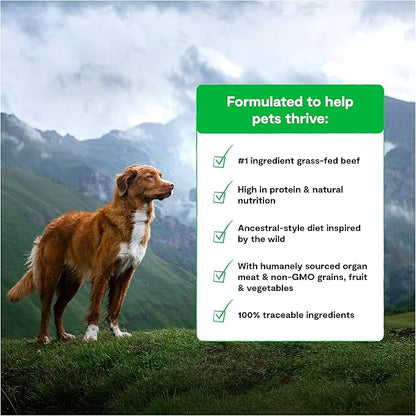 Open Farm, RawMix Dry Dog Food with Ancient Grains, Protein-Packed Kibble Coated in Bone Broth with Freeze Dried Raw Chunks, Beef Pork & Lamb, Front Range Recipe, 3.5lb Bag