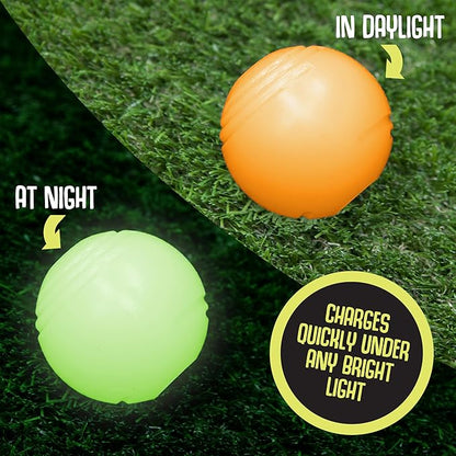 Chew King by Mammoth Bacon Flavored Dog Balls, Glow 2.5" 2-Pk