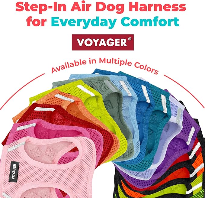 Best Pet Supplies Voyager Step-in Air Harness - All Weather Mesh, Reflective, No Pull Harness for Dogs, Cats - Secure with Hook & Loop Fastener, Buckle, Double D-Rings - Khaki, XS