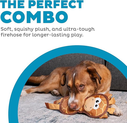 Outward Hound Fire Biterz Giraffe Firehose Plush Dog Toy, Brown, Medium