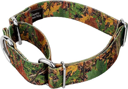 Country Brook Petz - Southern Forest Camo Martingale Dog Collar and Leash - Camouflage Collection Featuring Rugged Designs (1 Inch, Large)