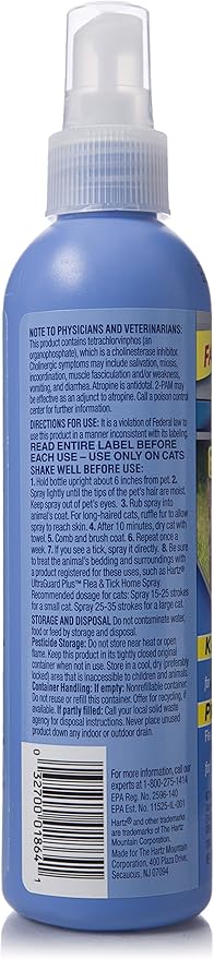 Hartz UltraGuard Plus Cat Flea & Tick Spray, 8 oz (Pack of 2)