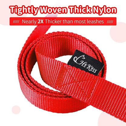 HIKISS Long Dog Leash Obedience Recall Training Agility Lead with Thickening Material for Large Dog - 15ft 20ft 30ft 50ft 100ft Training Leash(Red 20ft)