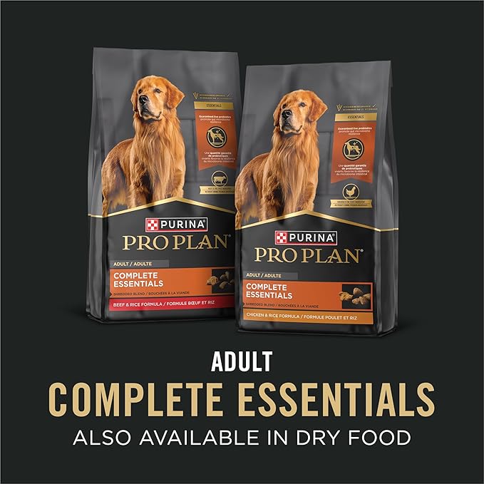 Purina Pro Plan Complete Essentials Classic Pate Dog Food,Beef and Rice Entrée - 13 oz. Cans,(Pack of 24)
