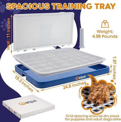 Welpe Dog Potty Tray with Pee Pad Holder - Perfect Indoor Potty Training Solution for Small and Medium Dogs. Say Goodbye to Messy Floors and Enjoy Stress-Free Training Success!