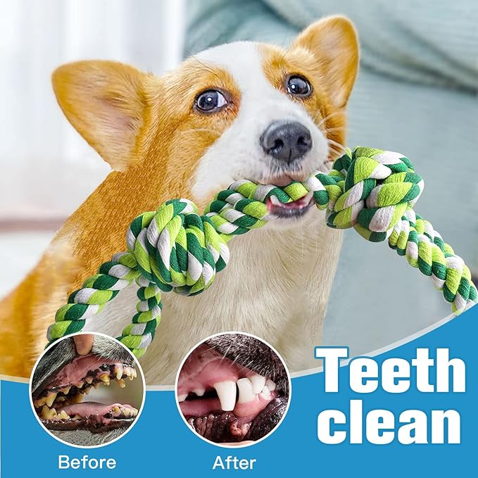 UPSKY Dog Rope Toys 2 Nearly Indestructible Dogs Toy for Medium to Large Breed, Dental Cleaning Chew/Tug Toy for Boredom, Dog Grinding Teeth for Aggressive Chewers