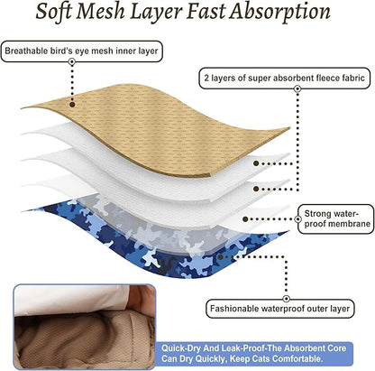 5 Pack Dog Diapers Male Reusable, Premium Belly Bands for Dogs, High Absorbing Male Dog Pee Wraps for Doggie in Incontinence or Excitable Urination Camouflage Pattern S