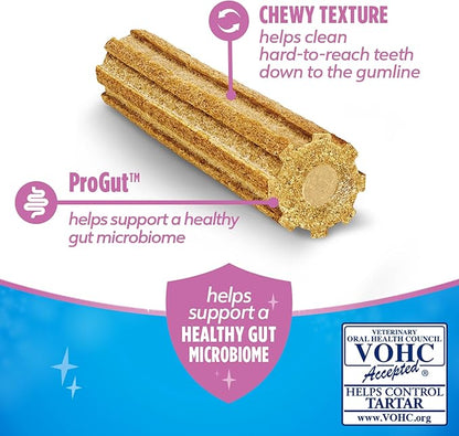 DentaLife Plus Digestive Support Dog Treats for Large Dogs 40 lbs. and up, Cleans Teeth, Freshens Breath, & Supports Healthy Gut, Chicken & Pumpkin Flavor, 22.6 oz., 19 Chews - 19 ct. Pouch
