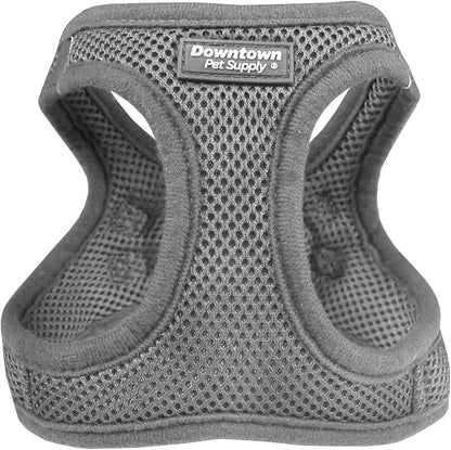Downtown Pet Supply Step-in Dog Harness – No Pull, Adjustable Padded Mesh with Reflective Trim, Secure Buckle Strap – Comfortable & Breathable Small Dog Harness, XX-Small, Light Gray