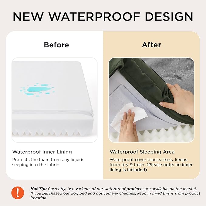 Bedsure Orthopedic Dog Beds for Small Dogs - Washable Small Dog Cat Bed Waterproof, Comfort Pet Couch Sofa with Washable Removable Cover, Pets Bed with Nonskid Bottom, Boreal Canopy Green, 24"