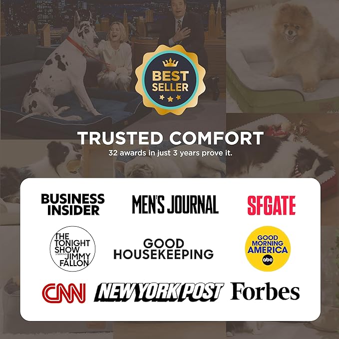 Bedsure L Plus Orthopedic Dog Bed for Large Dogs - Washable Dog Cat Bed Waterproof, L Plus Big Comfort Dogs Couch Sofa with Washable Removable Cover, Pet Bed with Nonskid Bottom, Dune Haze Blue, 38"