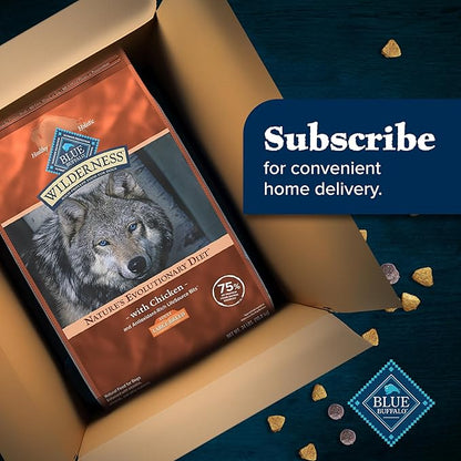 Blue Buffalo Wilderness Natural High-Protein Dry Food for Large Breed Adult Dogs, Chicken Recipe, 28-lb. Bag