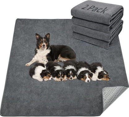 LOOBANI Washable Pee Pad for Dogs, 2 Packs Non-Slip Puppy Training Pads, Fast Absorbent Pet Whelping Pads, Puppy Playpen Mat for Incontinence, Housebreak, Crate, 31x36in, Gray