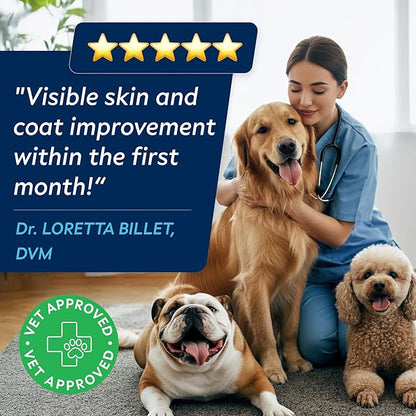 StrellaLab Fish Oil Omega 3 Treats for Dogs (180 Treats) - Allergy & Itch Relief - Skin & Coat Supplement - Joint Health - Wild Alaskan Salmon Oil - Shedding, Itchy Skin Relief - Omega 3 6 9 - EPA&DHA