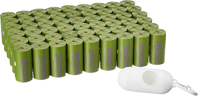 Amazon Basics Premium Leak Proof Dog Poop Bags with Dispenser and Leash Clip, Lavender Scented, 13" x 9", 810 Count (54 Rolls of 15)