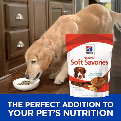 Hill's Natural Soft Savories Dog Treats, Peanut Butter & Banana, 8 oz. Bag