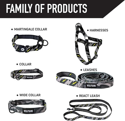 Wolfgang Heavy Duty Martingale Dog Collar with Quick Release Nylon Buckle for Walking & Training, DarkSkies Print, Extra Large