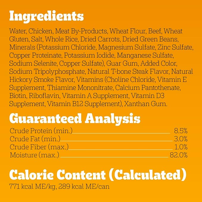 Pedigree Wet Dog Food, Choice Cuts Adult Canned Dog Food, Steak & Vegetable Flavor, 13.2 oz. Cans, 12 Count