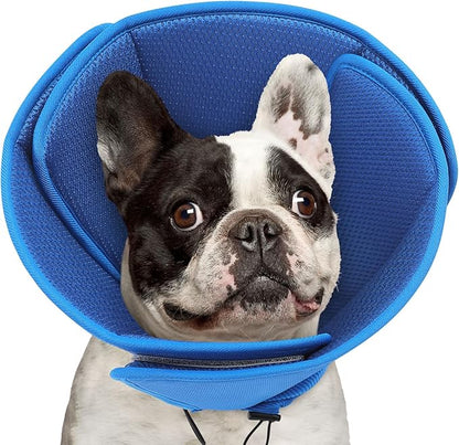 Queenmore Soft Dog Cone Collar,Comfortable Dog Cones for Medium Dogs/Cats to Stop Licking After Surgery,Comfy Cone for Dogs, Neuter Recovery Ecollars of Shame Alternatives,Blue,M