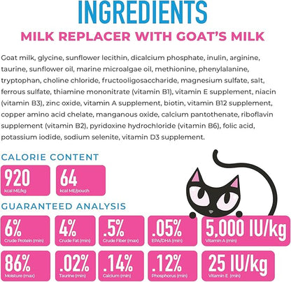 Tiki Cat Baby Milk Replacer, Goat Milk, 6 oz. Spout Pouch (6 Count)