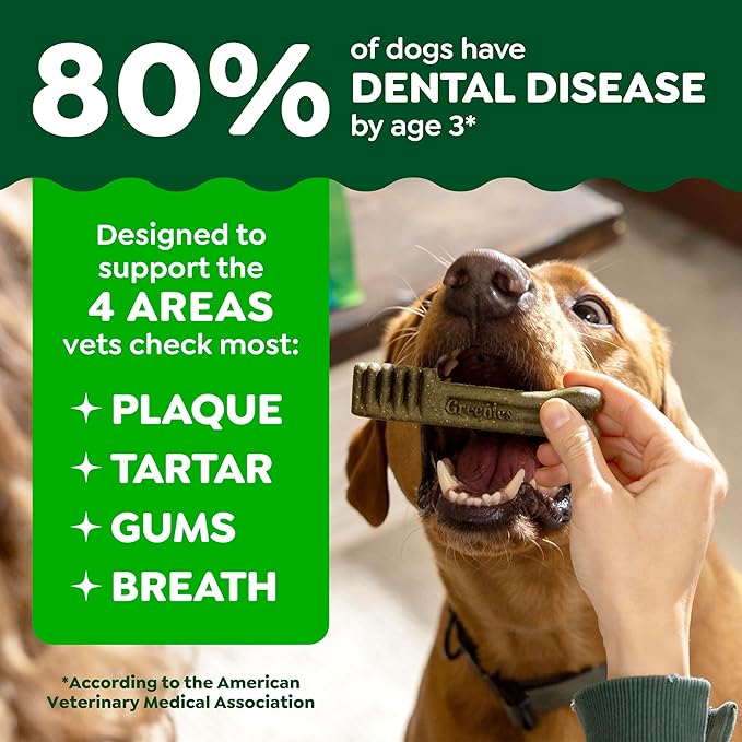 Greenies Veterinarian-Recommended Adult Natural Dental Dog Treats Teenie Size, Dog Dental Chews, Original Flavor, 27 oz. Pack, 96 Count