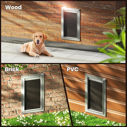 1 Pack * Aluminum Alloy Dog Door & 1 Pack * Slide-in Closing Panel
