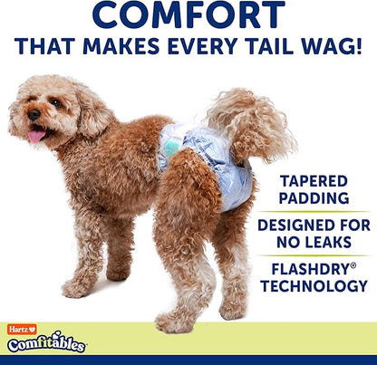 Hartz Comfitables Disposable Dog Diapers, Size Large 26 Count, Comfortable & Secure Fit, Easy to Put On, Super Absorbent Male and Female Diaper