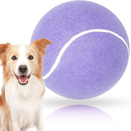 Banfeng Big Tennis Ball for Dogs, Giant Dog Tennis Ball Toy Large Outdoor Sports Gift for Small Medium Large Dog (Light Purple, 9.5 inch)