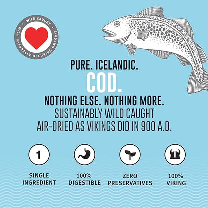 Icelandic+ Skin Rolls: Cod - 3oz Bag, Dog Treats, Pure Wild-Caught Air-Dried Fish, Single Ingredient Snacks, Pe Chews, Just The Fish Nothing Else