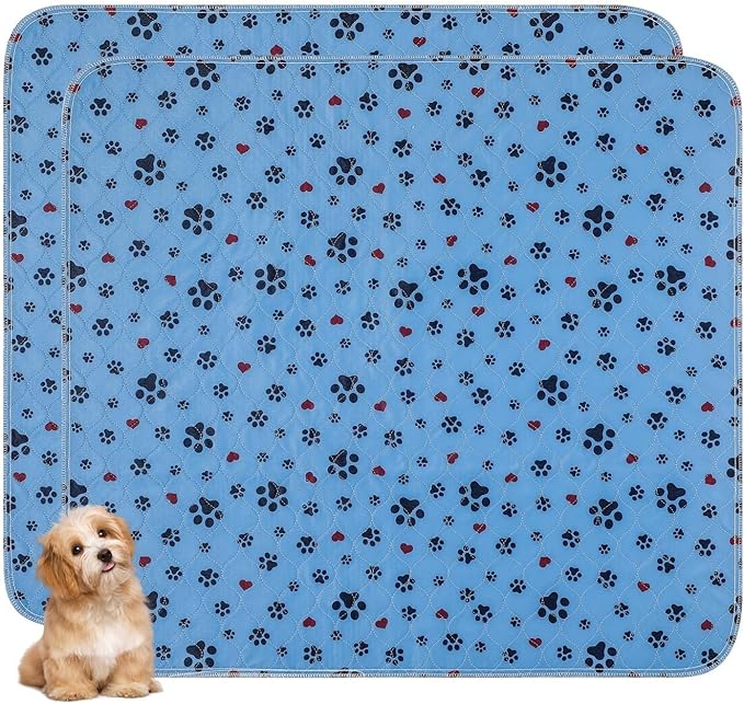 Washable Pee Pads for Dogs,2 Pack Extra Large 48"x48" Super Absorbent Reusable Puppy Pads,Non-Slip 100% Waterproof Dog Pee Pad,Pet Training Pads for Couch, Crate,Potty Training,Floor