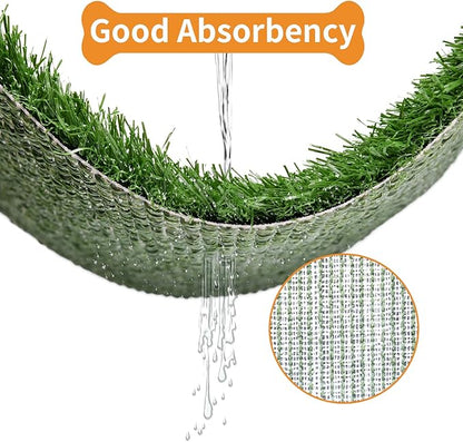LOOBANI Large Dog Grass Pad with Tray - Dog Litter Box - Indoor Potty for Apartment and Patio Training - with 2 Packs Grass Pee Pads for Replacement, 47.6×29 Inch