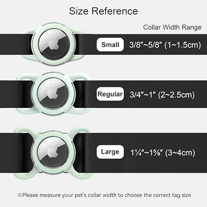 Waterproof Airtag Dog Collar Holder, Silicone & ABS Airtag Holder for Dog & Cat Collars, Ultra-Durable, Lightweight and Protective Airtag Case (Luminous, Regular)