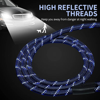 Long Dog Leash for Training 30Ft-Reflective Nylon Rope with Swivel Hook-Recall Agility Lead for Large Small Medium Dogs Outside Walking Hiking-Royal Blue