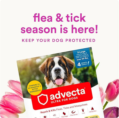 Advecta Ultra Flea and Tick Prevention for Dogs - Extra Large Dog Flea and Tick Treatment & Control - Mosquito Repellent - Fast Acting Waterproof Topical Drops, 6 Month Supply