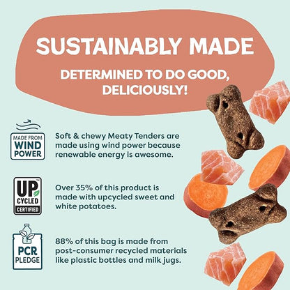 Shameless Pets Soft & Chewy Dog Treats, Reelin' Salmon Meaty Tenders, 8oz – Real Salmon is 1st Ingredient – Grain Free, No Corn or Soy – Digestive Support – for Small, Medium & Large Dogs