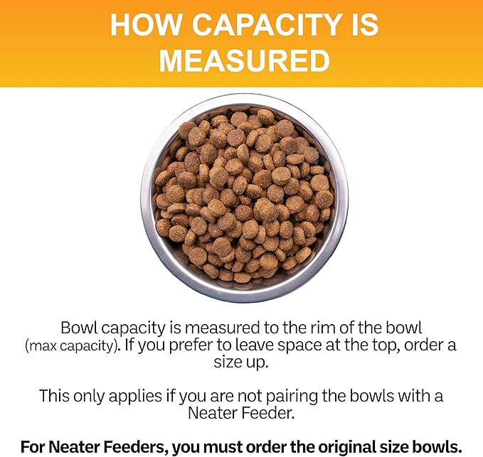 Neater Pet Brands 1 Cup (8 oz.) Shallow Stainless Steel Cat Bowls, 1 Single Neater Feeder Replacement Bowl (Express & Deluxe), Metal Cat Dishes for Food and Water, Whisker Friendly, Dishwasher Safe