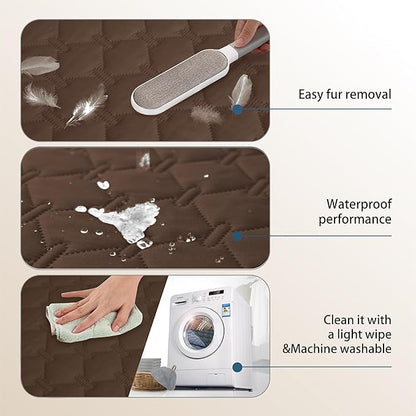 gogobunny 3X Stronger Waterproof Pet Blanket, Scratch Proof Furniture Protector for Dogs Cats, Reversible Cover 30x90 Inch, Dark Chocolate