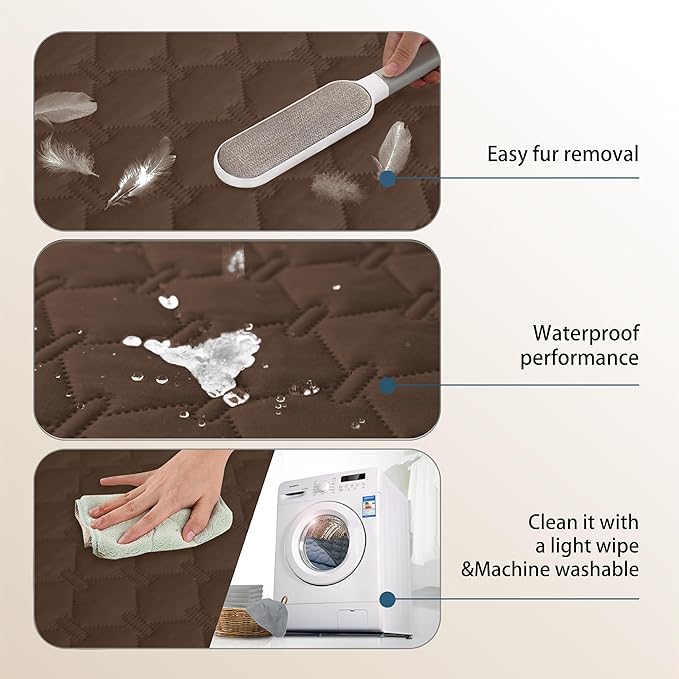gogobunny 3X Stronger Waterproof Pet Blanket, Scratch Proof Furniture Protector for Dogs Cats, Reversible Cover 30x80 Inch, Dark Chocolate