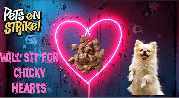 Freeze Dried Chicken Hearts for Dogs & Cats (3oz) – Single Ingredient Dog Treats – USA Sourced & Made – High Protein, All Natural, Grain Free – Raw Freeze-Dried Training Treats
