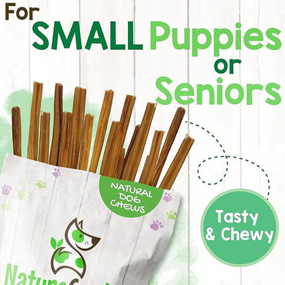 Nature Gnaws Extra Thin Bully Sticks for Small Dogs 5-6" (10 Count) - Long Lasting for Light Chewers and Puppies - Natural Beef Dog Chew Bones