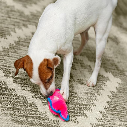 Outward Hound Durablez Minis – Squeaky Plush Dog Toy, No Stuffing for Less Mess, Interactive & Tough, Jumbo Squeaker, Puppies & Small Dogs, Pig, 6.8"