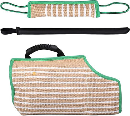 Dog Bite Training Set - Dog Bite Sleeve Protection Arm and Pillow Tug Toy, Puppy Training Stick, Professional Equipment for K9, IPO, Schutzhund Puppy