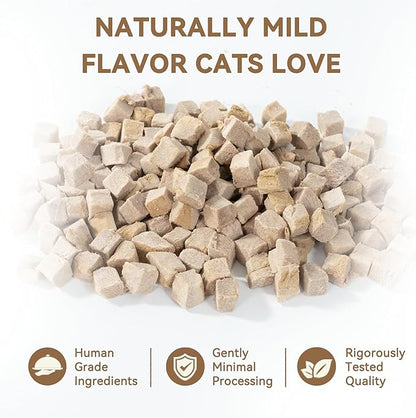 Freeze Dried Cat Treats, Single Ingredient Duck Bites Snacks for Cats & Dogs, Grain-Free High Protein Healthy Training Treats & Food Topper for Cats & Dogs, 4 oz
