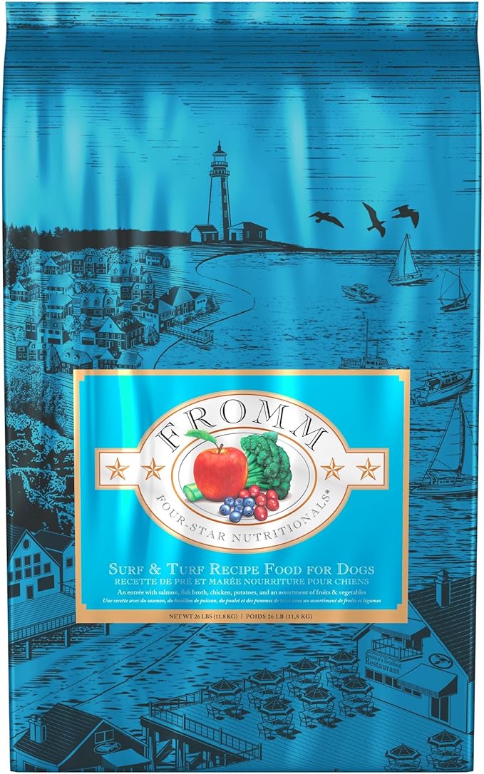 Fromm Four-Star Nutritionals Surf & Turf Dog Food - Premium Dry Dog Food - Salmon Recipe - 26 lb