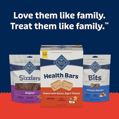 Blue Buffalo Health Bars Crunchy Dog Biscuits, Oven-Baked with Natural Ingredients, Bacon, Egg & Cheese, 3.5-lbs Box